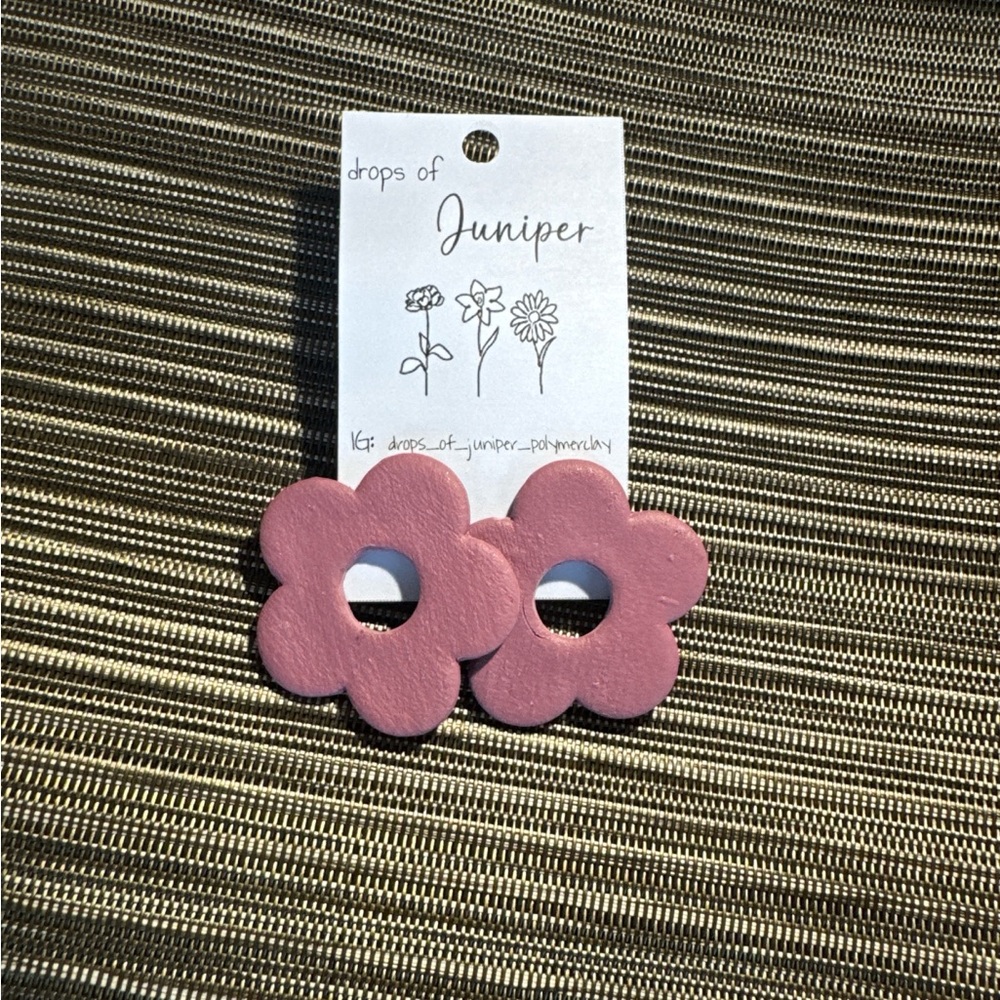 Pink Flower Earrings